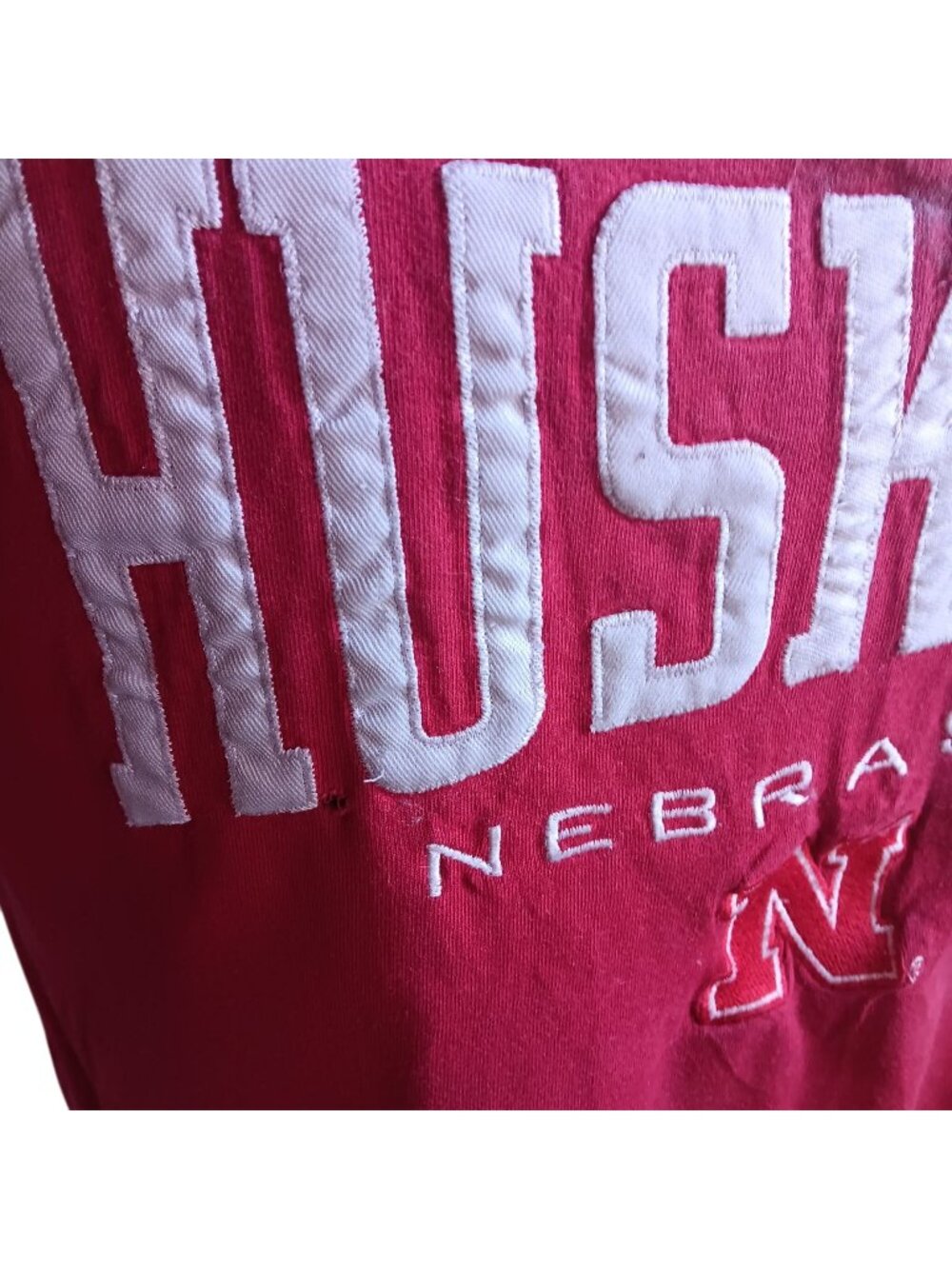 Medium Vtg 90's T-Shirt Nebraska Huskers Big Red Stitched Letters Embroidered